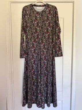 Olivia Mixed Floral Maxi Dress in Black